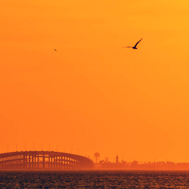 South Padre Island and Port Isabel sunset. Texas, USA