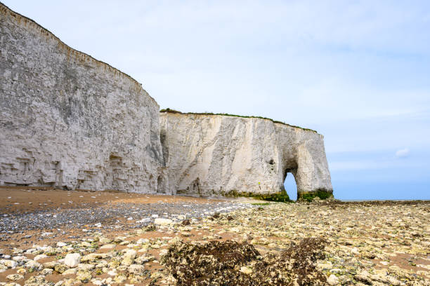 White Chalk Cliffs the Seven Sisters at Birling Gap near Eastbourne in East Sussex. England
