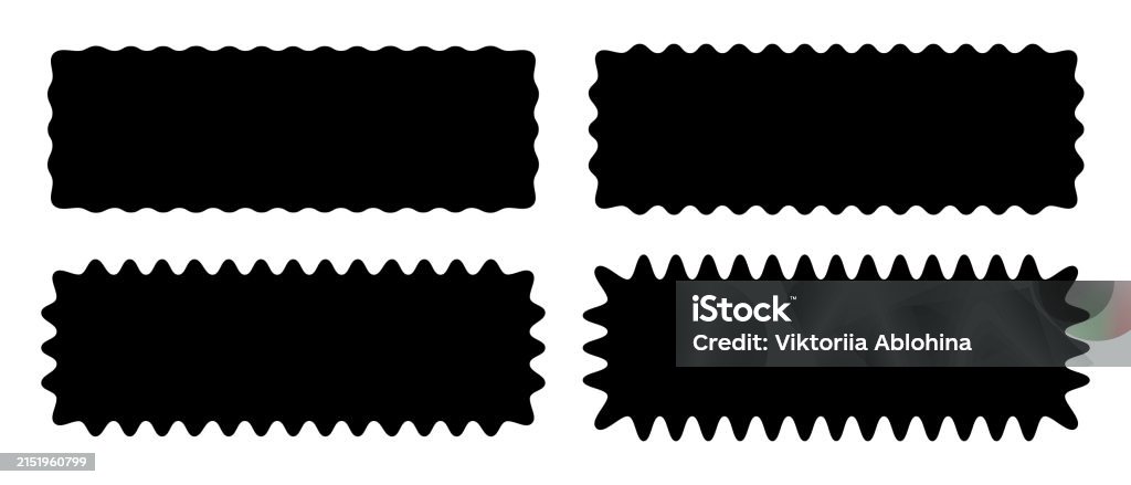 Wavy Rectangular Label Set Of Different Rectangles With Wiggly Edges Rectangular Shapes With ...