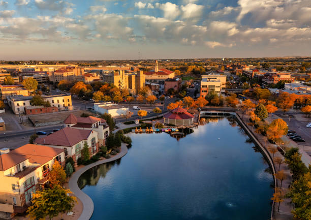 istock Pueblo Downtown Aerial With Lake 2151962051