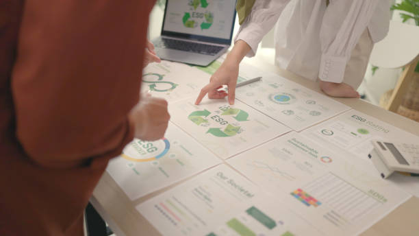 istock Professionals Discuss ESG Strategy for Sustainable Business Practices. 2151964496
