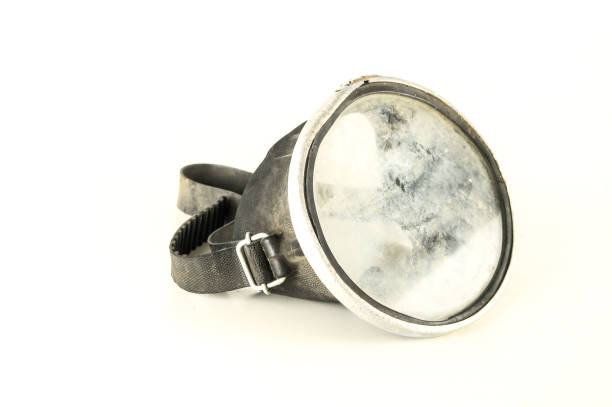 Close-up of diving scuba mask Object on a White Background