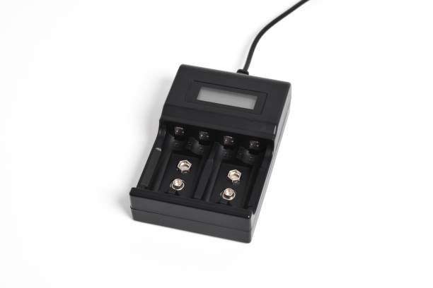 istock Black Rechargeable battery charger for for AA, AAA and PP3 batteries 2151979386