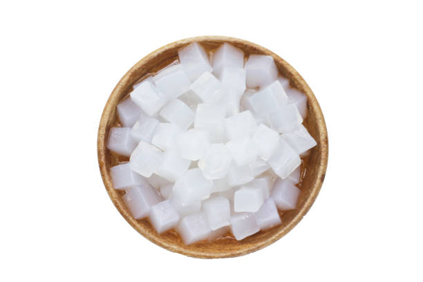 istock Mini cube coconut gel in syrup,  Thai dessert 2151980208