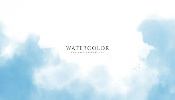 Vector illustration of Abstract horizontal watercolor background. Neutral light colored empty space background illustration