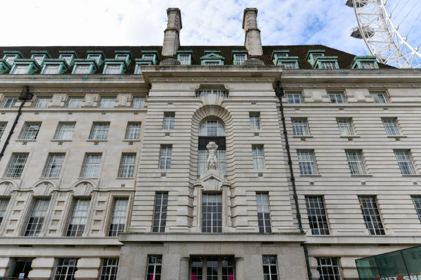 A brick apartment building facade in London