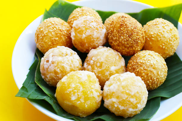 istock Thai snack, Fried mung bean stuffed balls 2151984281