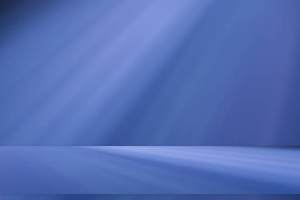 istock Wall interior background, studio, and backdrops show products. with shadow from window color white and blue light. background for text insertion and presentation of product 2151984474