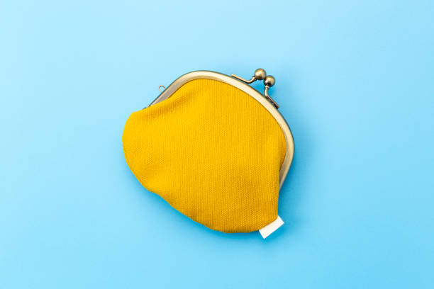 istock Coin purse on a blue background. 2151985214