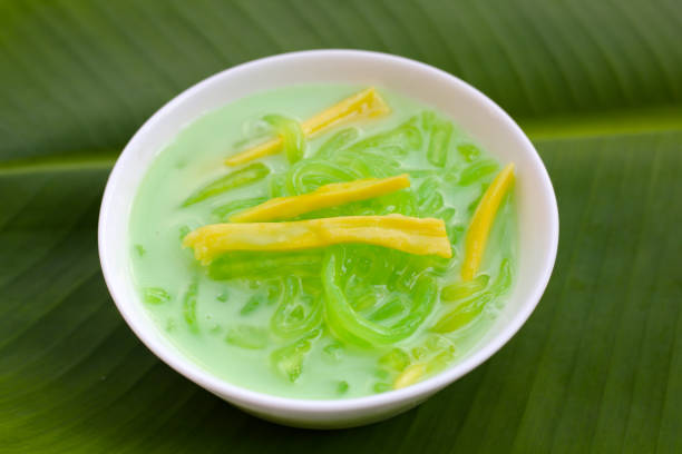 istock Rice noodles dessert with coconut milk cream 2151986244