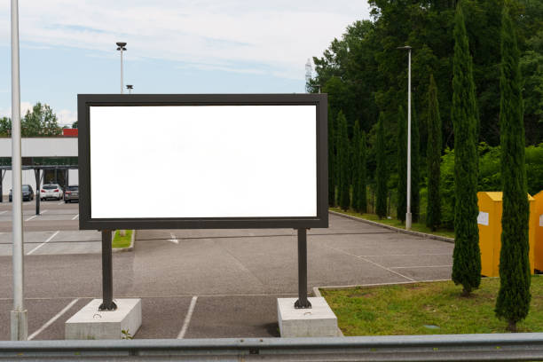 istock Large White Sign in Parking Lot 2151990531