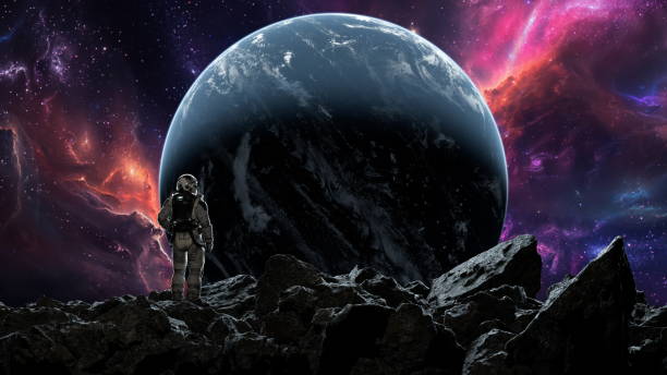 istock Astronaut gazes at a breathtaking celestial view with a vivid nebula and a massive planet looming ahead 2151991068