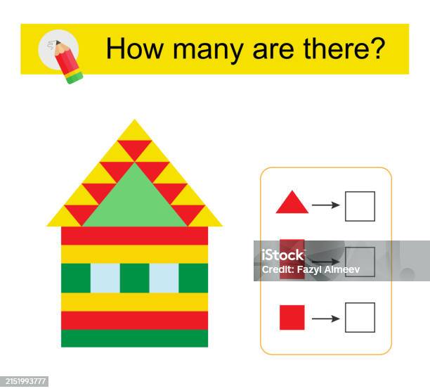 House For Math Work Math Activity For Kids Cartoon House Stock Illustration - Download ...