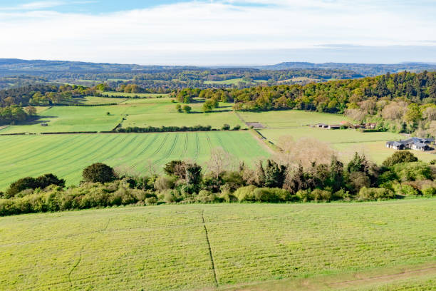 istock Spring Surrey Hills aerial view England Europe 2151994366