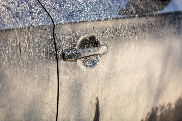 istock Dirt on the body of a black car 2151994721