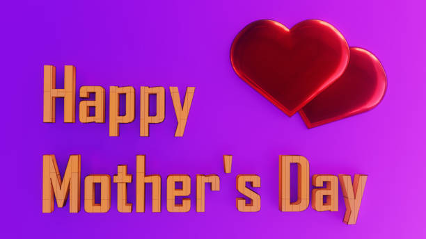 Happy Mother's Day Two Hearts with Pink Background