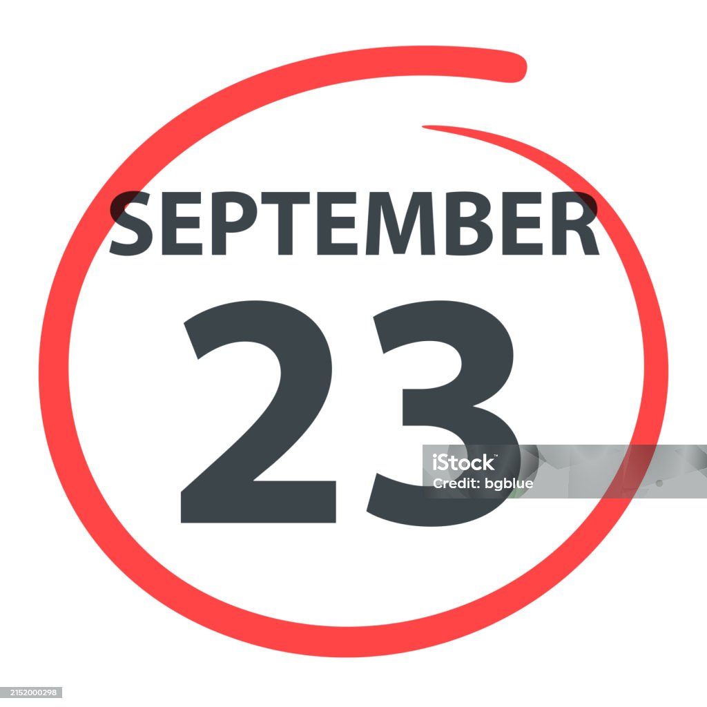 September 23 Date Circled In Red On White Background Stock Illustration ...