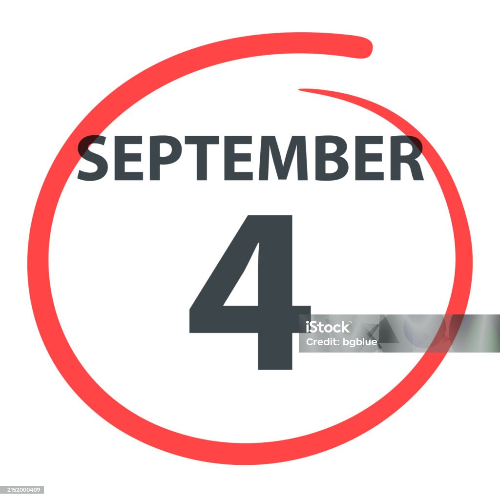 4. syyskuuta - Päivämäärä ympyröity punaisella valkoisella pohjalla - Rojaltivapaa avainsanalla #4 ja tyyppiä kuvapankin vektori 4. syyskuuta - Päivämäärä ympyröity punaisella valkoisella pohjalla - Rojaltivapaa avainsanalla #4 ja tyyppiä kuvapankin vektori