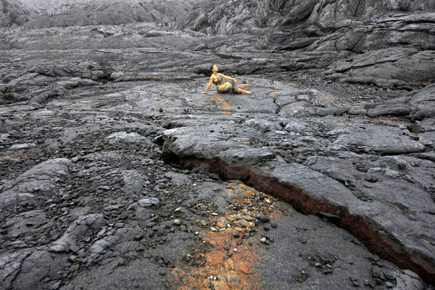 Lava fountains erupt from Halemaʻumaʻu crater during Episode 24 of Kīlauea Volcano's eruption on June 4, 2025, in Hawaiʻi Volcanoes National Park, Big Island, Hawaii.