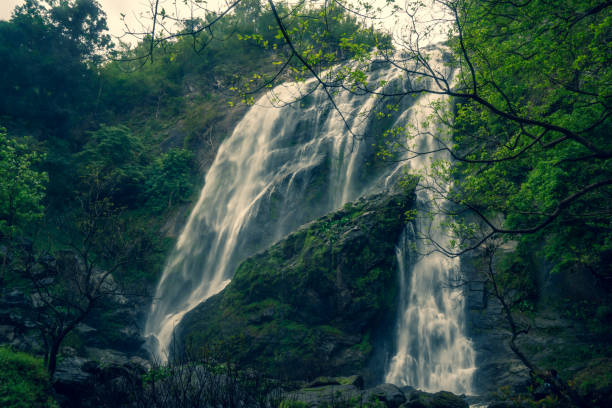 the waterfall on the mountain in Thailand