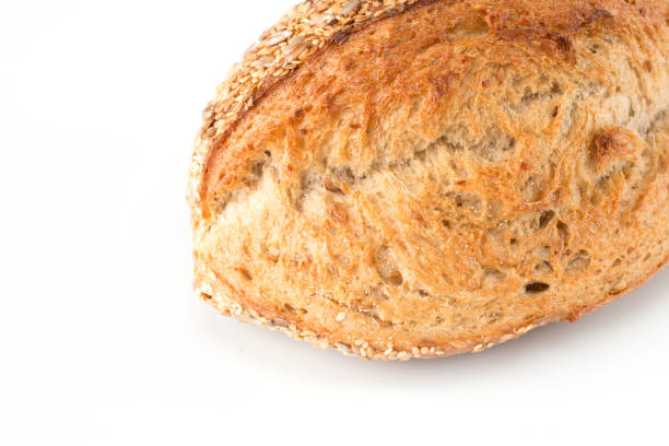 Loaf of bread isolated on white background. Whole bread.Crispy bread roll isolated against white background