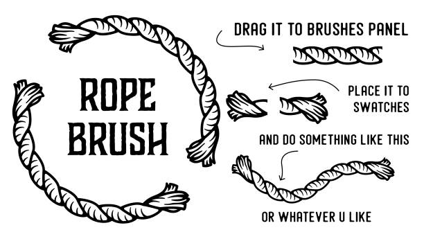 Vector nautical rope brush design for graphic artists, with instructions on how to implement it into a design project creatively.