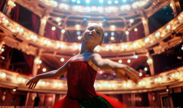 Ballet arms, dance and ballerina in academy for stage performance, dancing practice and training. Theatre studio, creative hobby and woman in elegant pose for talent routine, rehearsal and balance