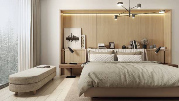 istock Modern and spacious Japadi style bedroom. 2152010791