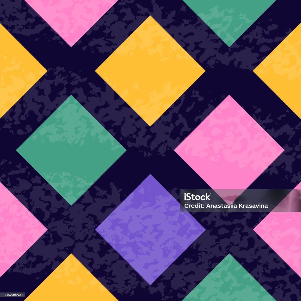 Colored Checkerboard Pattern Bright Colors Vector Pattern With Dry ...