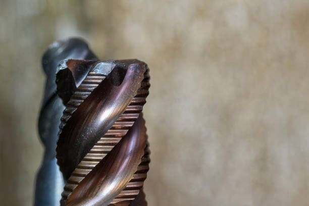 istock Close-up scene used  rough cutter  end mill tool in the light blue scene. 2152020753