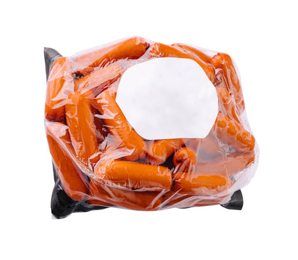 istock Vacuum sealed sausages with blank label 2152021195