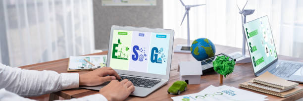 istock Go green for environmental awareness concept display on laptop. Trailblazing 2152021268