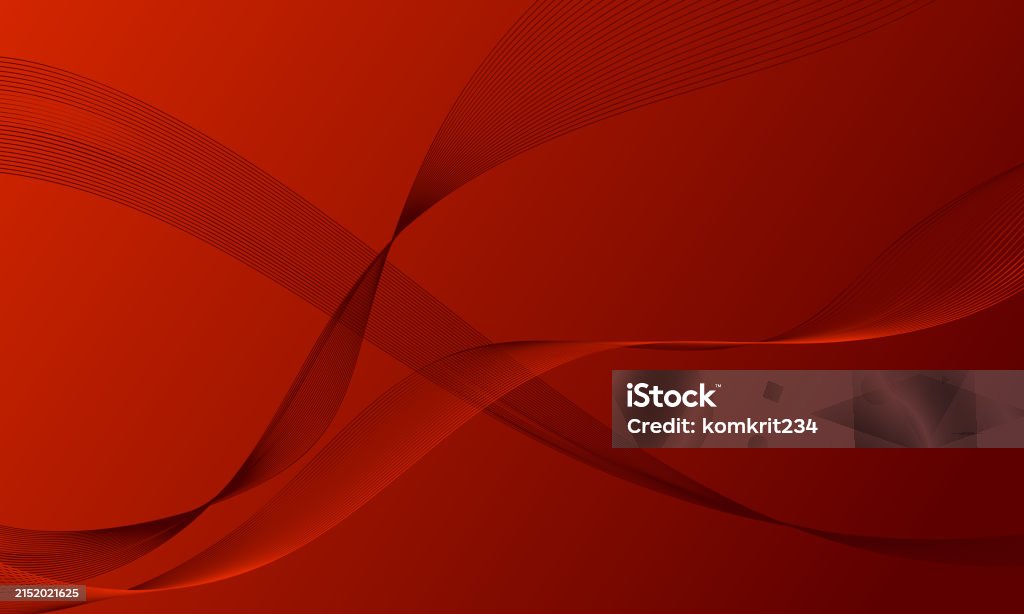 Red Lines Wave Curves With Soft Gradient Abstract Background Stock ...