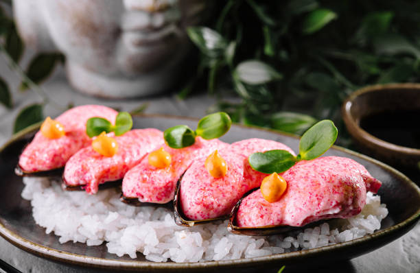 Gourmet lobster sushi on elegant plate