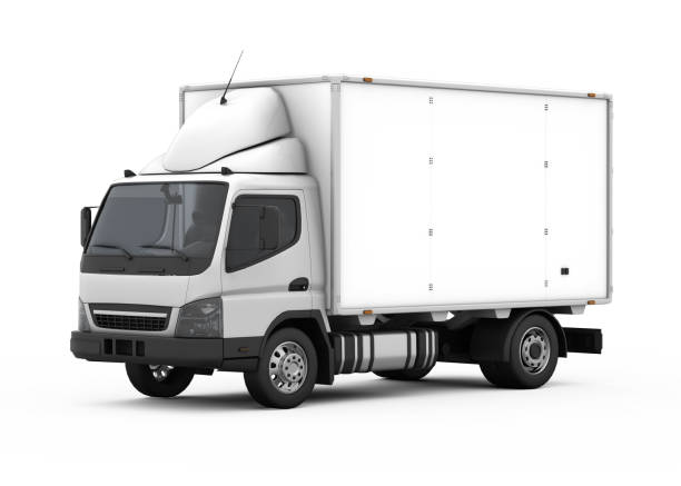 istock Truck Camion Delivery: 3D Rendering on Isolated Background 2152022566