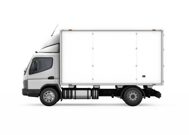 istock Truck Camion Delivery: 3D Rendering on Isolated Background 2152022579