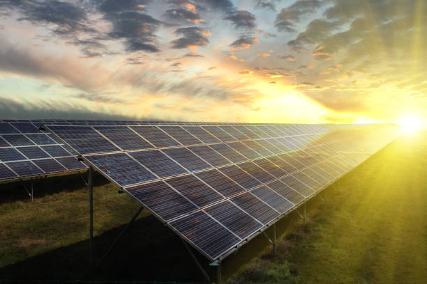 istock Solar panels renewable energy sunset 2152022596