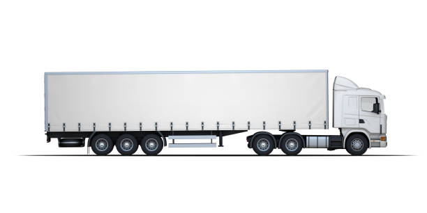 istock Truck Camion Mockup 3D Rendering on Isolated Background 2152022626