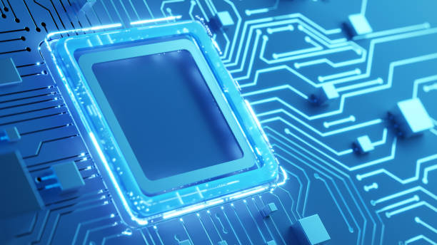 istock Electronics industry and Technology concept. Abstract circuit board background with a frame as symbol of computer chip 2152025790