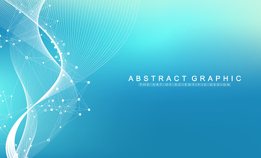 Scientific Vector Illustration With Molecules Or Atom Abstract ...