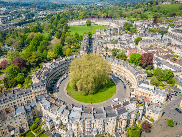 istock Aerial view of circular road in Bath 2152026146
