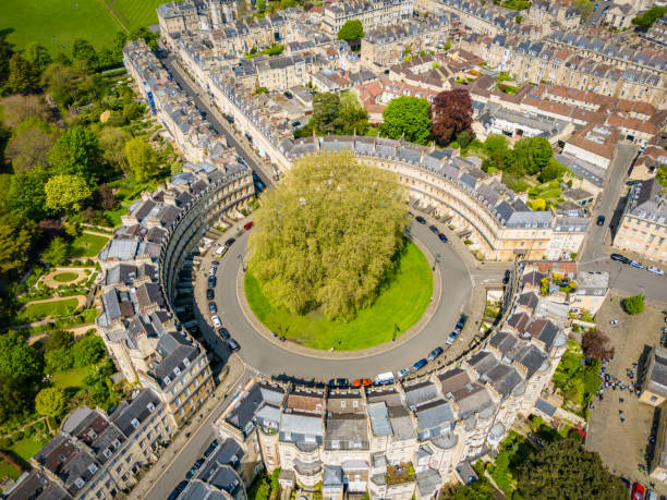 istock Aerial view of circular road in Bath 2152026217