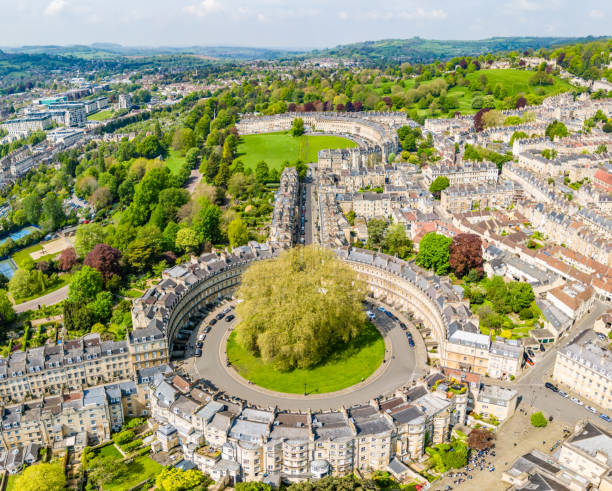 istock Aerial view of circular road in Bath 2152026247