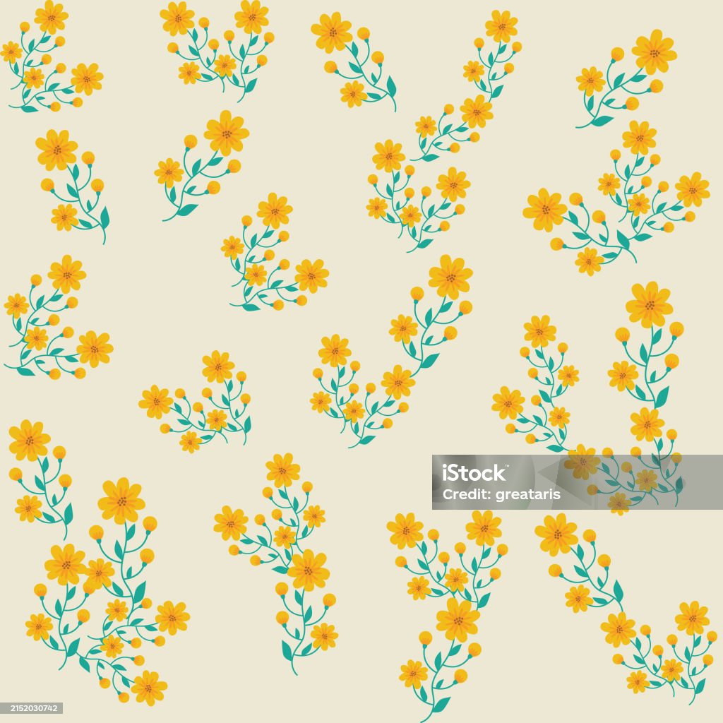 Sun Then Flower Pattern Sun Flower Pattern 2 Stock Illustration - Download Image Now ...