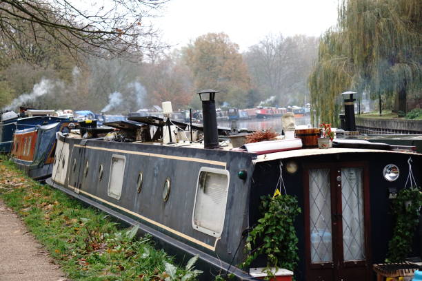 istock Boats In The Lea River in London 2152031177