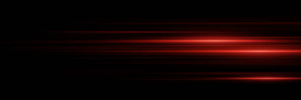 istock Red horizontal lines. Glowing laser beams of light, magical glare. 2152036414