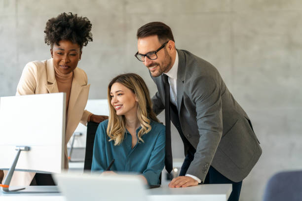 istock Group of diverse multiethnic business people and software developers working as a team in office 2152037418