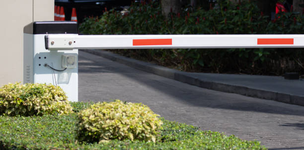 istock A white and red traffic barrier with a black box on top 2152039061