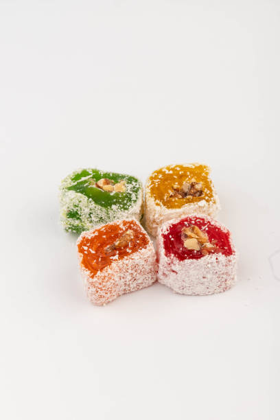 istock Traditional Turkish delight isolated on white background. Close up. 2152041076