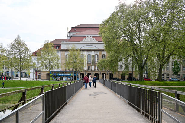 Dresden, Germany, April 24, 2024 - The state theater (Staatsschauspiel) in Dresden